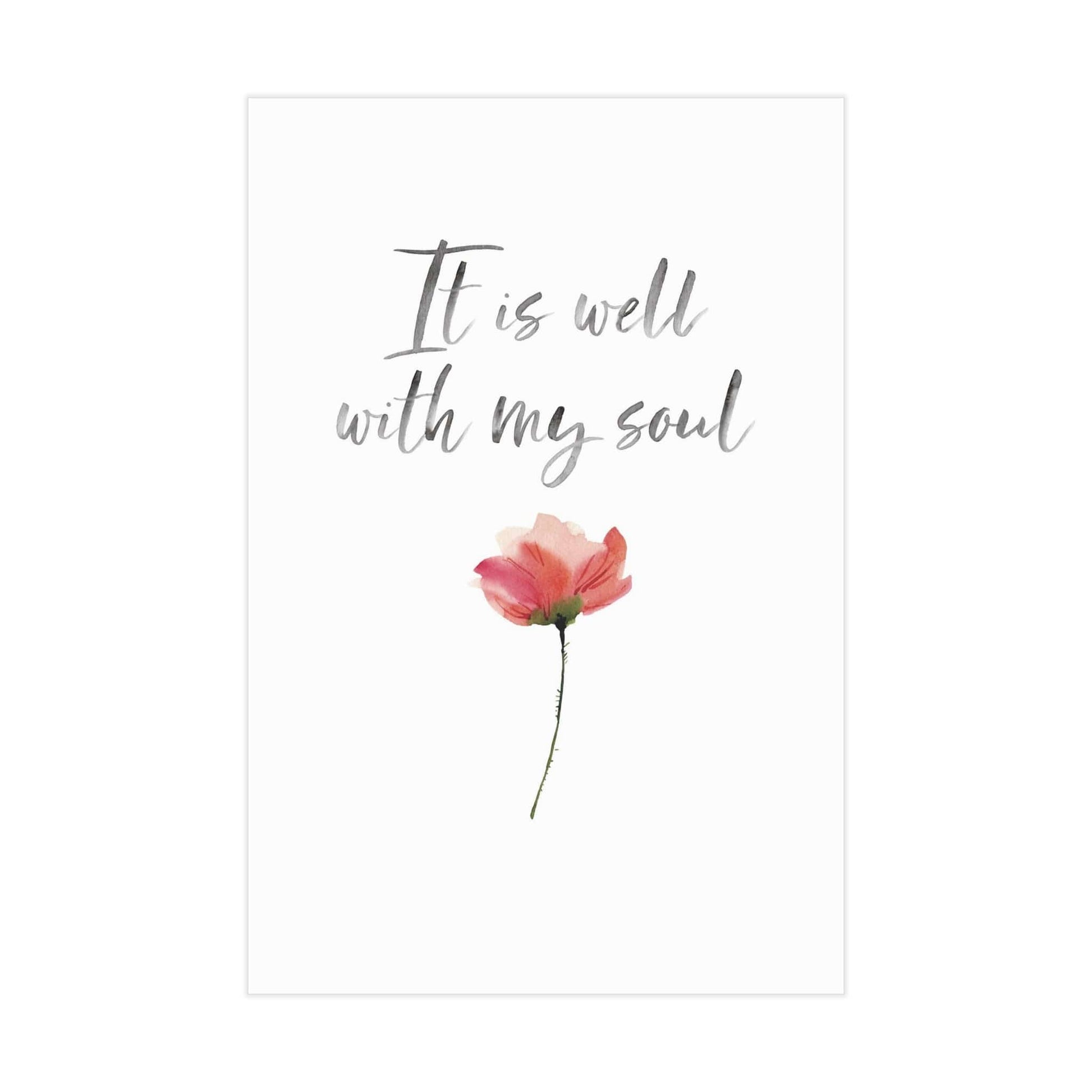 Printify Paper products 8" x 12" (Vertical) It Is Well With My Soul Print Wall Art 8"x12"