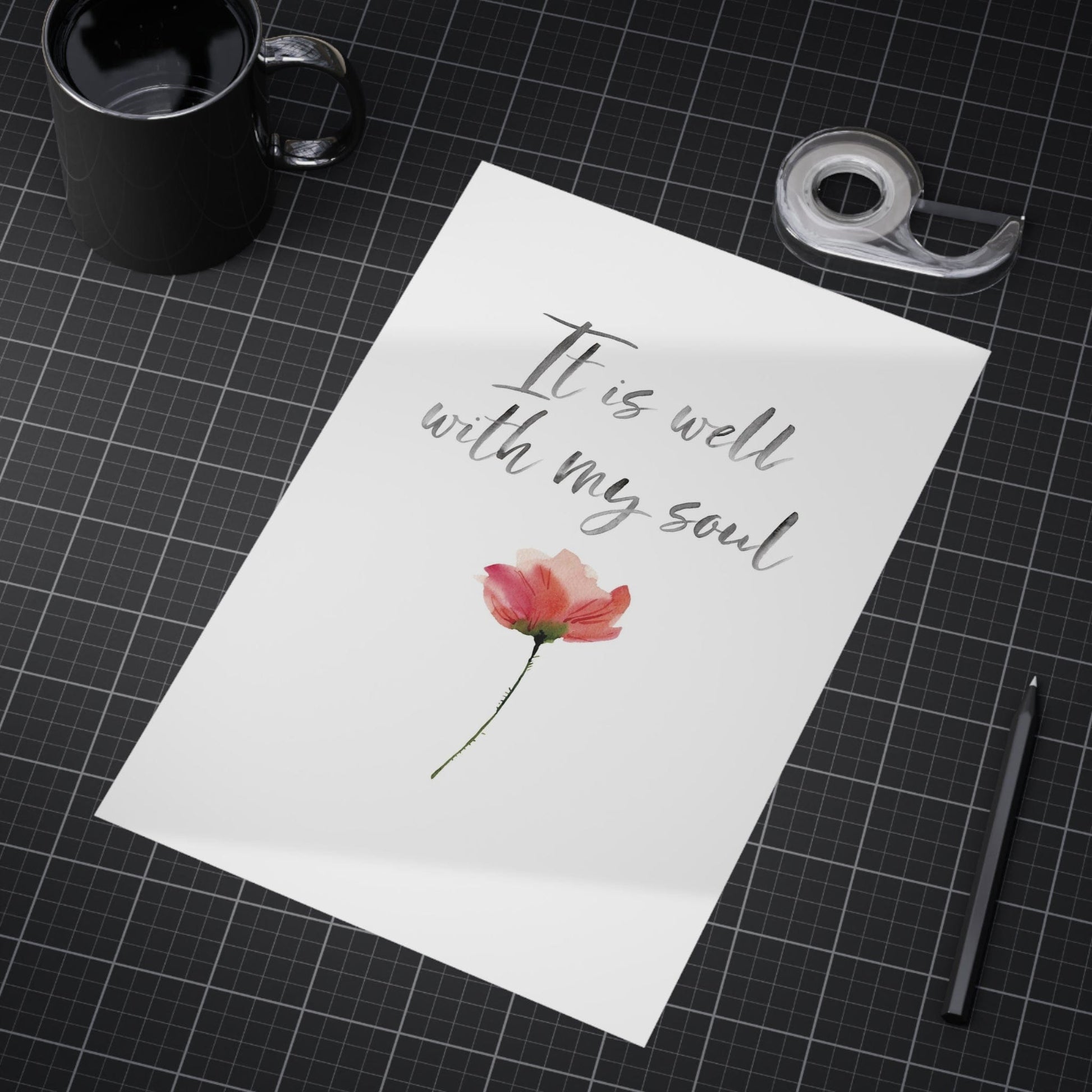 Printify Paper products 8" x 12" (Vertical) It Is Well With My Soul Print Wall Art 8"x12"