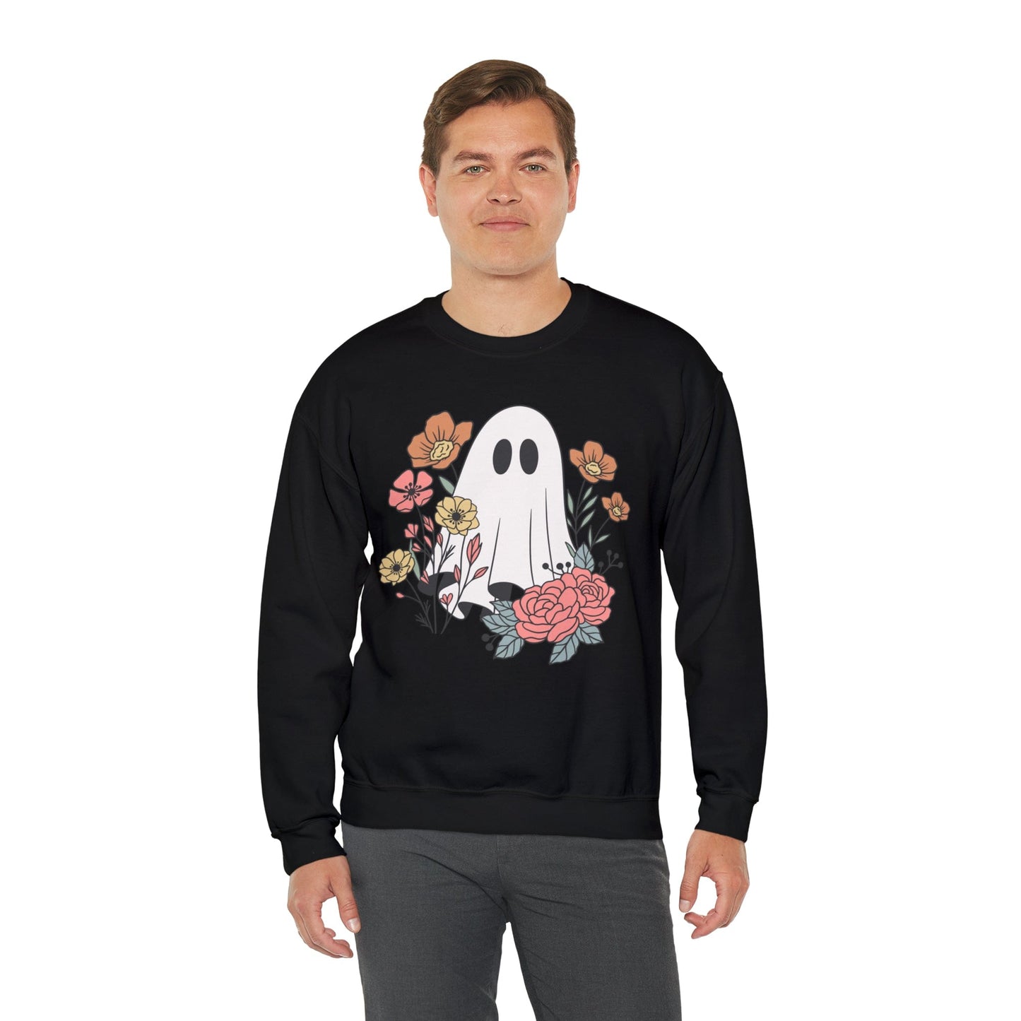 Printify Sweatshirt Beautiful Ghost Heavy Blend™ Crewneck Sweatshirt