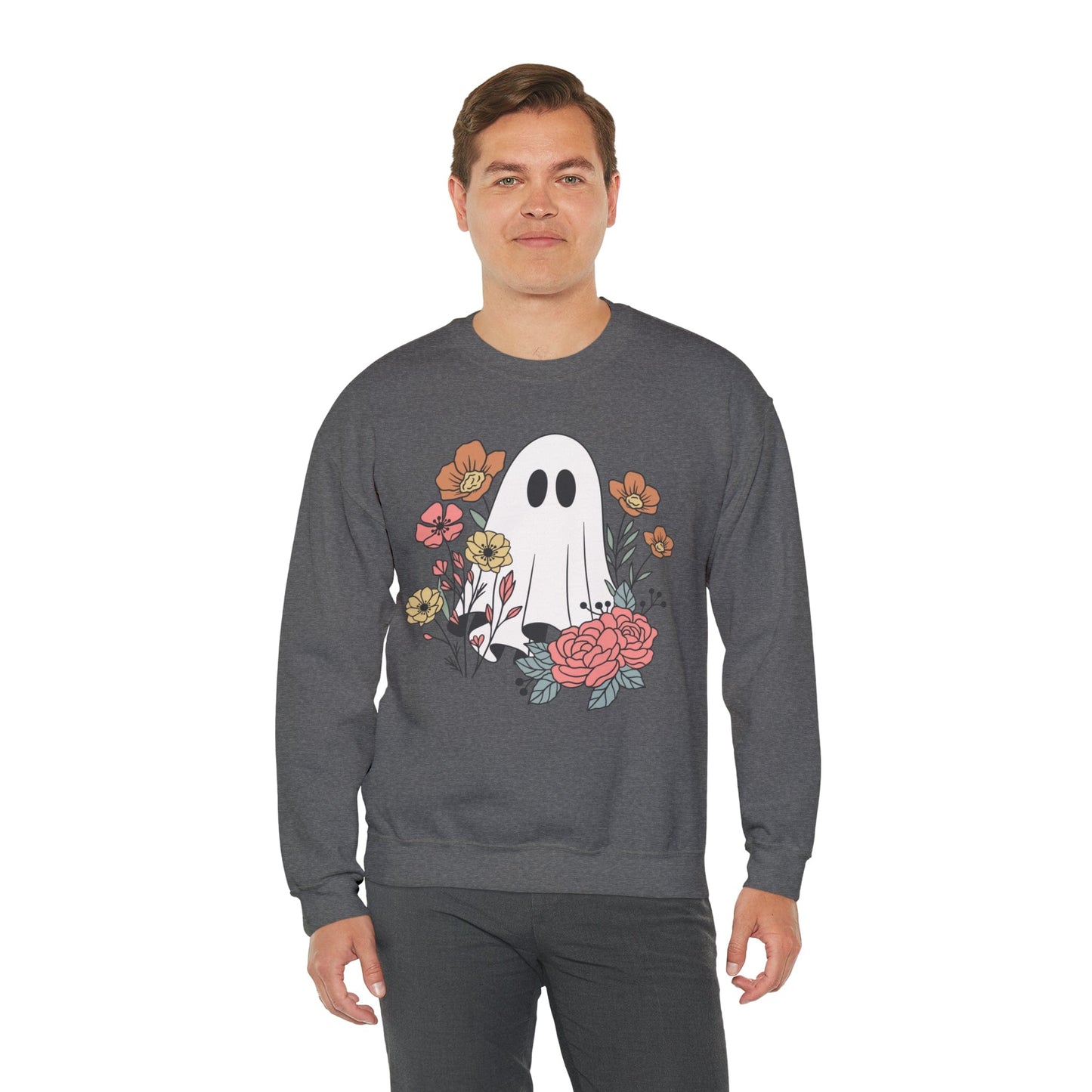 Printify Sweatshirt Beautiful Ghost Heavy Blend™ Crewneck Sweatshirt