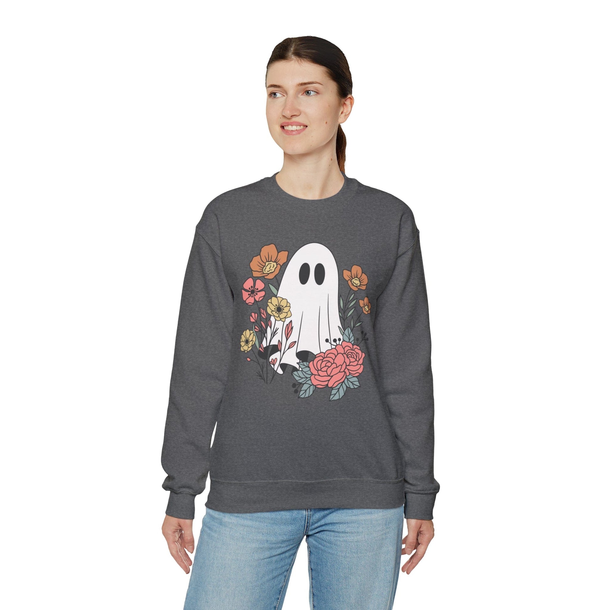 Printify Sweatshirt Beautiful Ghost Heavy Blend™ Crewneck Sweatshirt