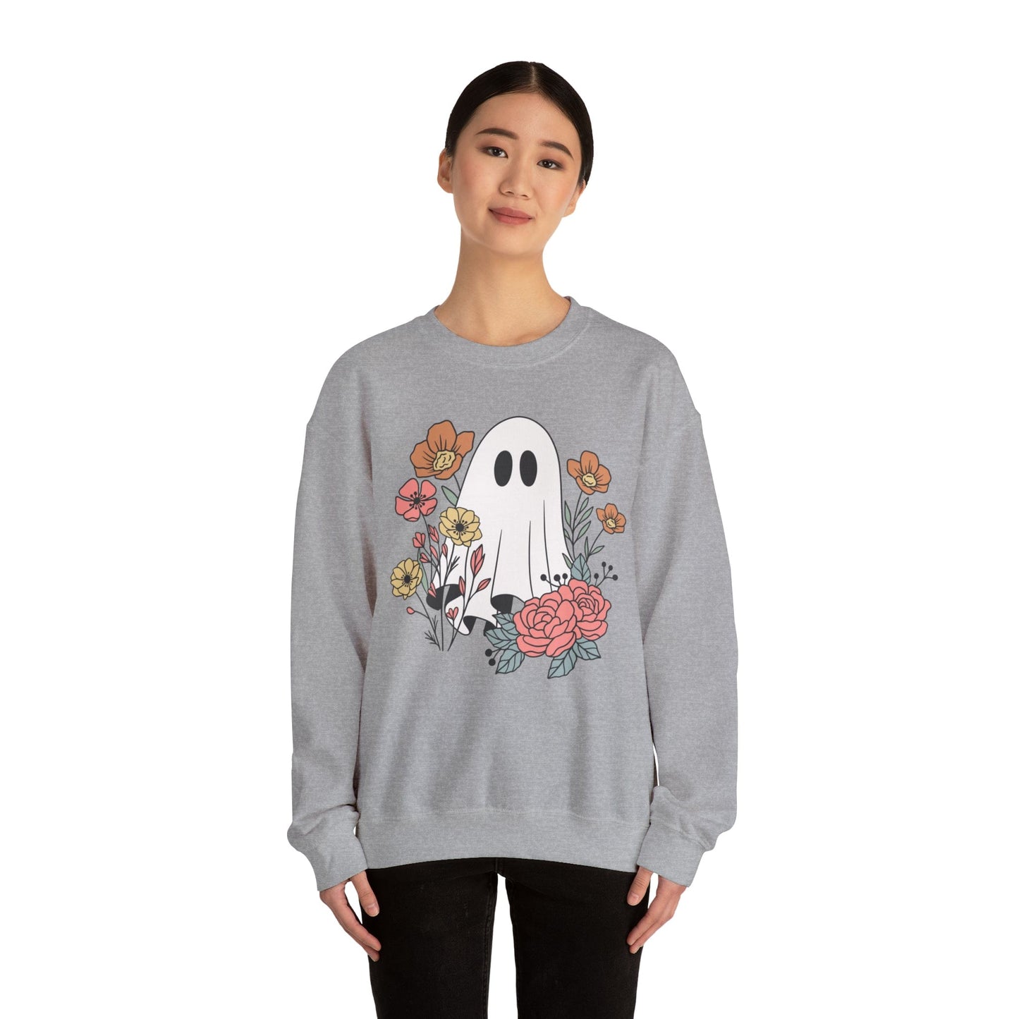 Printify Sweatshirt Beautiful Ghost Heavy Blend™ Crewneck Sweatshirt