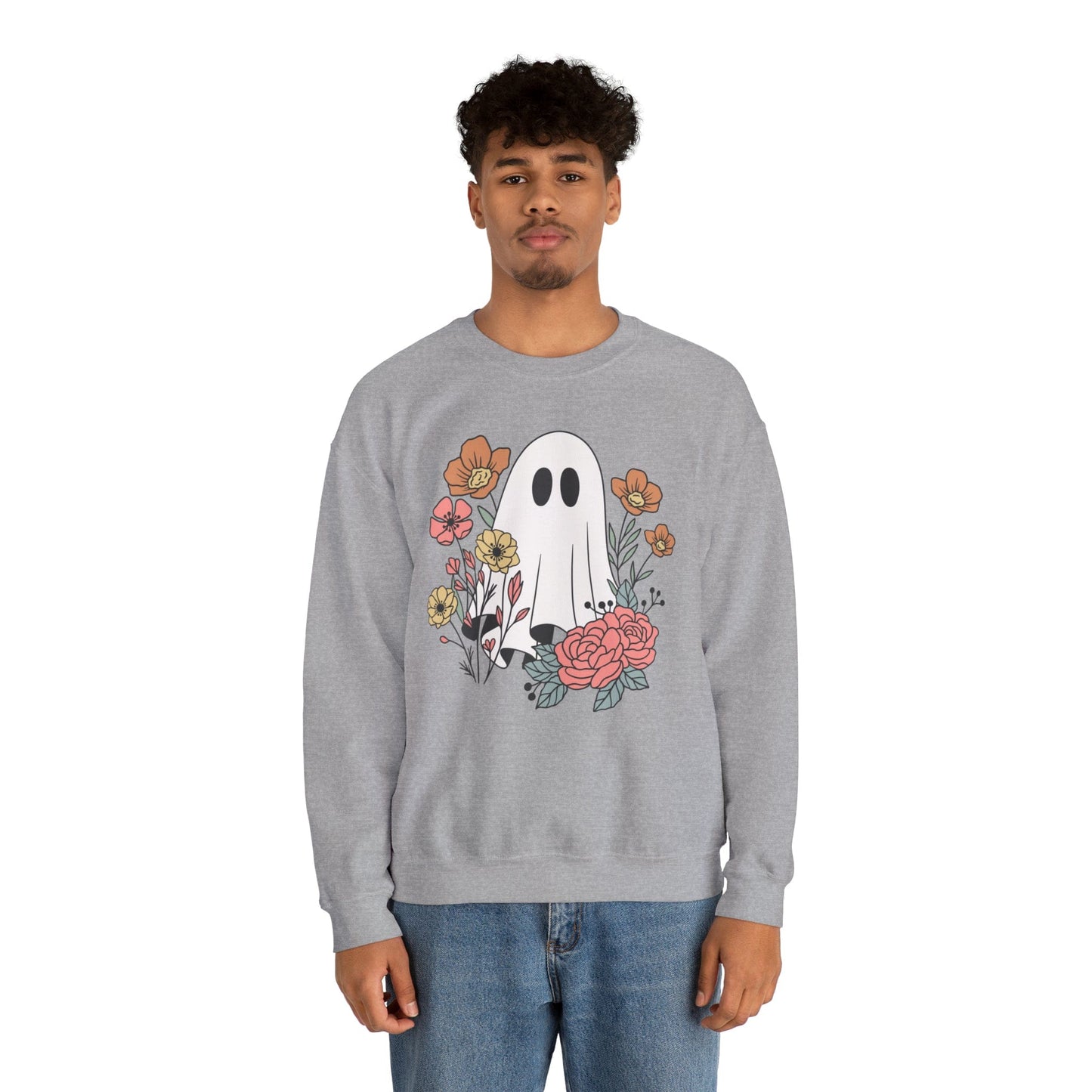 Printify Sweatshirt Beautiful Ghost Heavy Blend™ Crewneck Sweatshirt