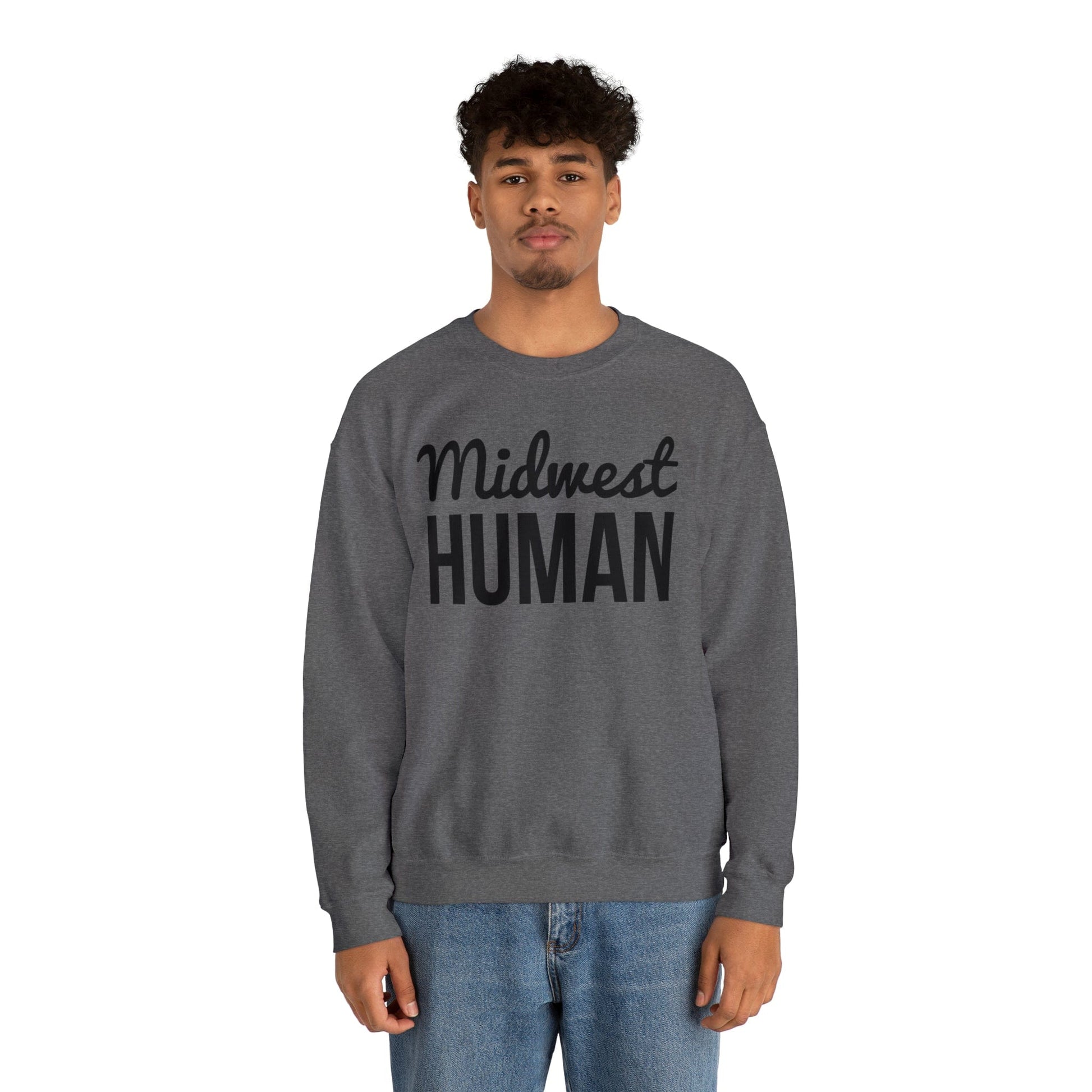 Printify Sweatshirt Midwest Human Heavy Blend™ Crewneck Sweatshirt