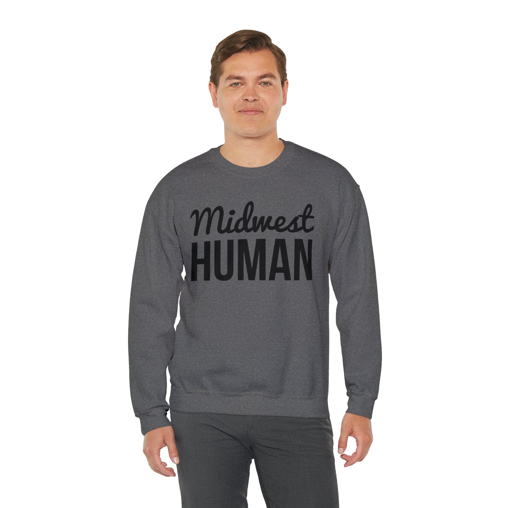 Printify Sweatshirt Midwest Human Heavy Blend™ Crewneck Sweatshirt