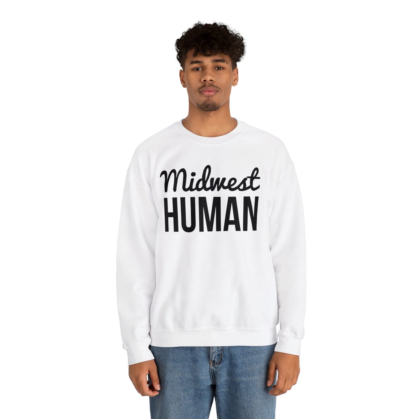 Printify Sweatshirt Midwest Human Heavy Blend™ Crewneck Sweatshirt