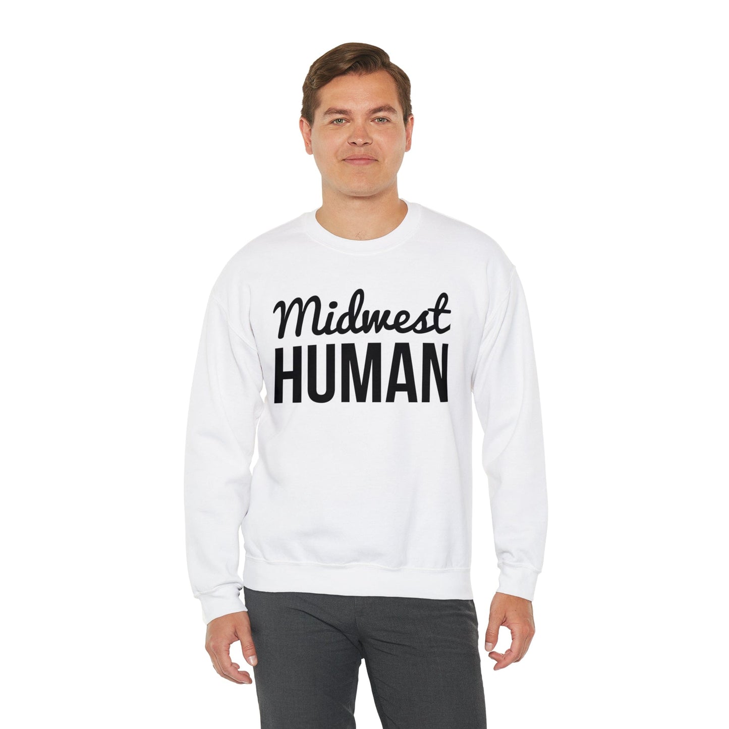 Printify Sweatshirt Midwest Human Heavy Blend™ Crewneck Sweatshirt