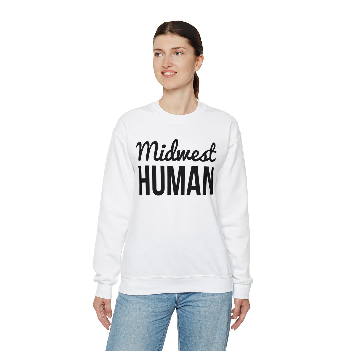 Printify Sweatshirt Midwest Human Heavy Blend™ Crewneck Sweatshirt