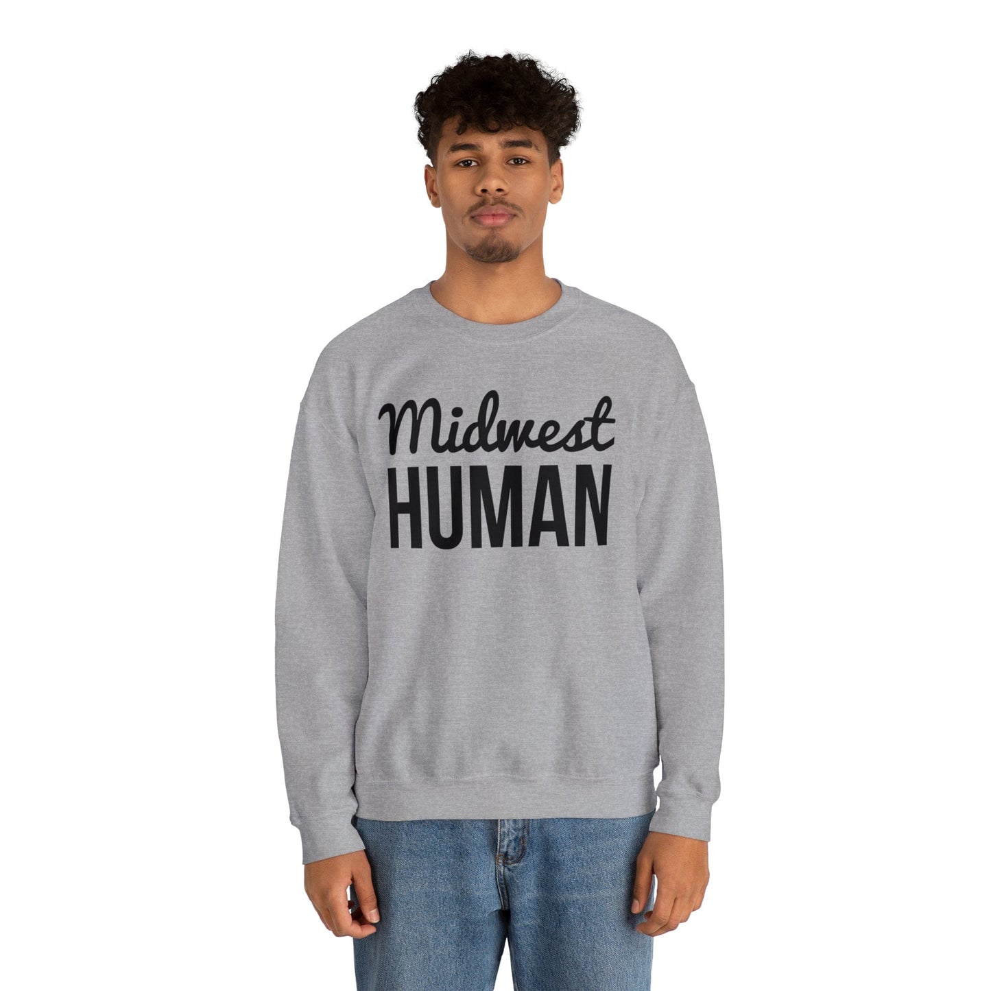 Printify Sweatshirt Midwest Human Heavy Blend™ Crewneck Sweatshirt