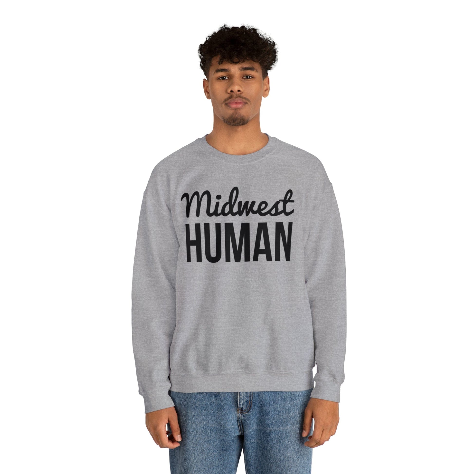 Printify Sweatshirt Midwest Human Heavy Blend™ Crewneck Sweatshirt