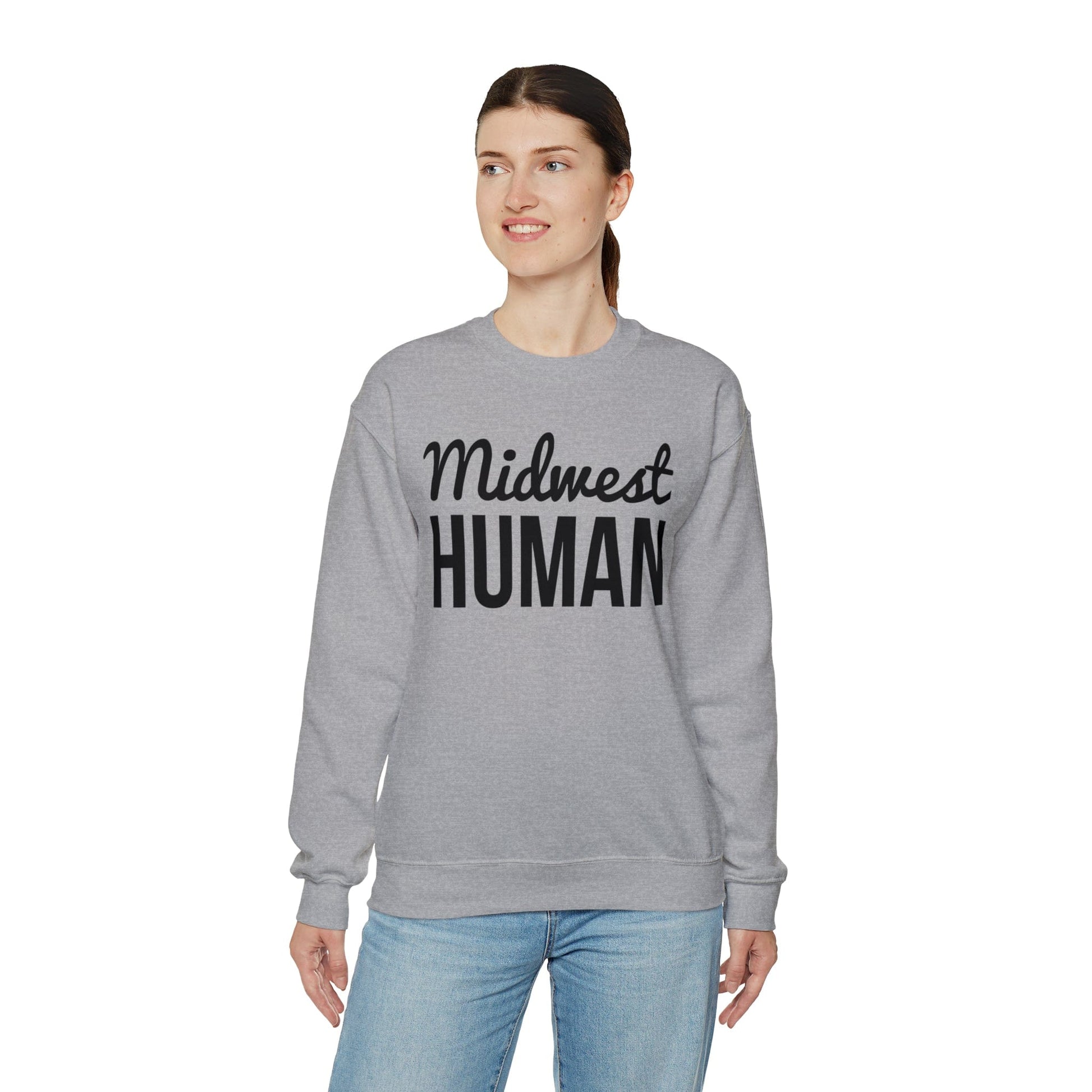 Printify Sweatshirt Midwest Human Heavy Blend™ Crewneck Sweatshirt