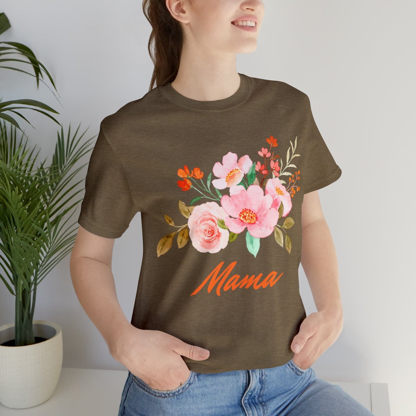 Printify T-Shirt Heather Olive / S Mama Short Sleeve Tee