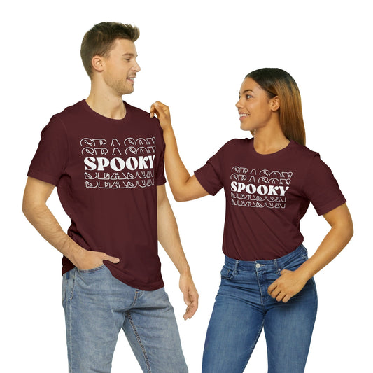 Printify T-Shirt Maroon / S Spooky Season Bella Soft Short Sleeve Tee