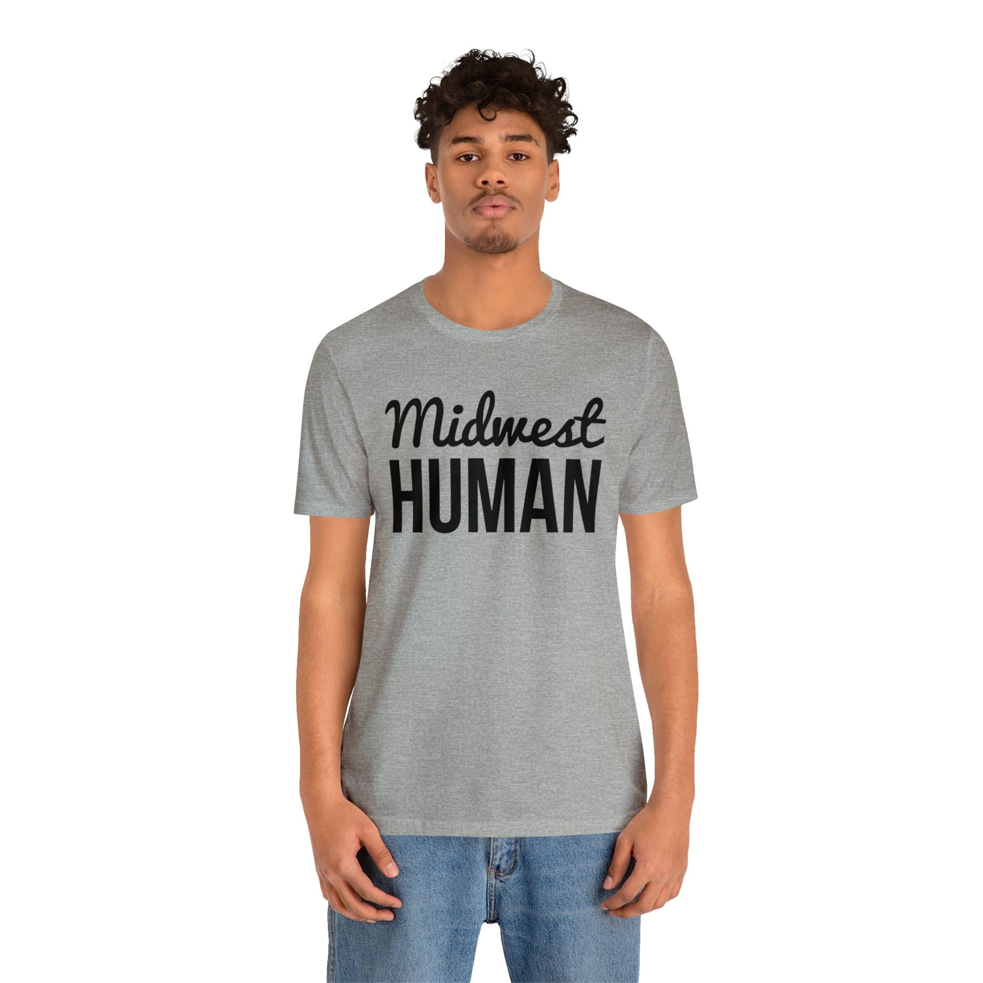 Printify T-Shirt Midwest Human Soft Jersey Short Sleeve Tee