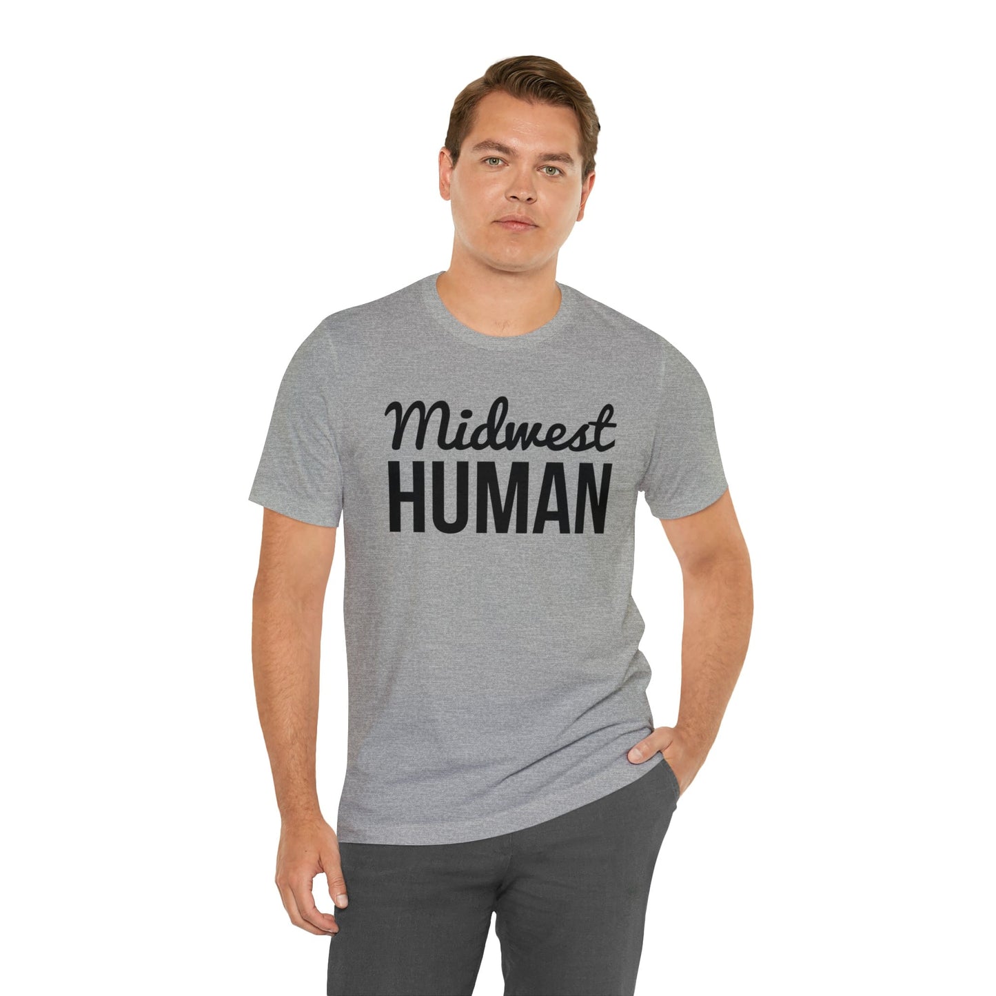 Printify T-Shirt Midwest Human Soft Jersey Short Sleeve Tee