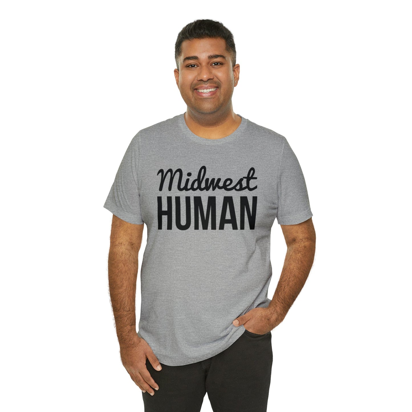 Printify T-Shirt Midwest Human Soft Jersey Short Sleeve Tee