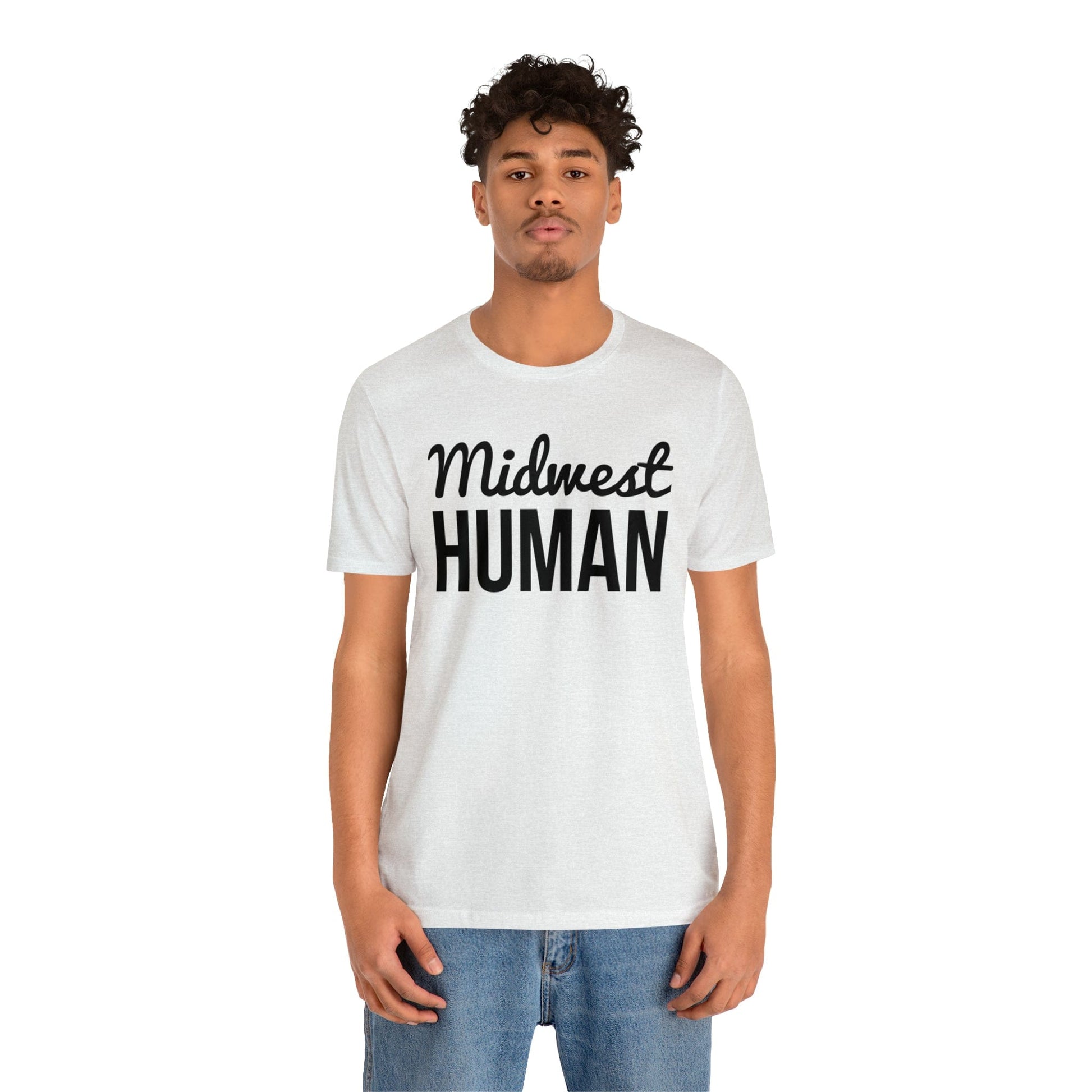 Printify T-Shirt Midwest Human Soft Jersey Short Sleeve Tee