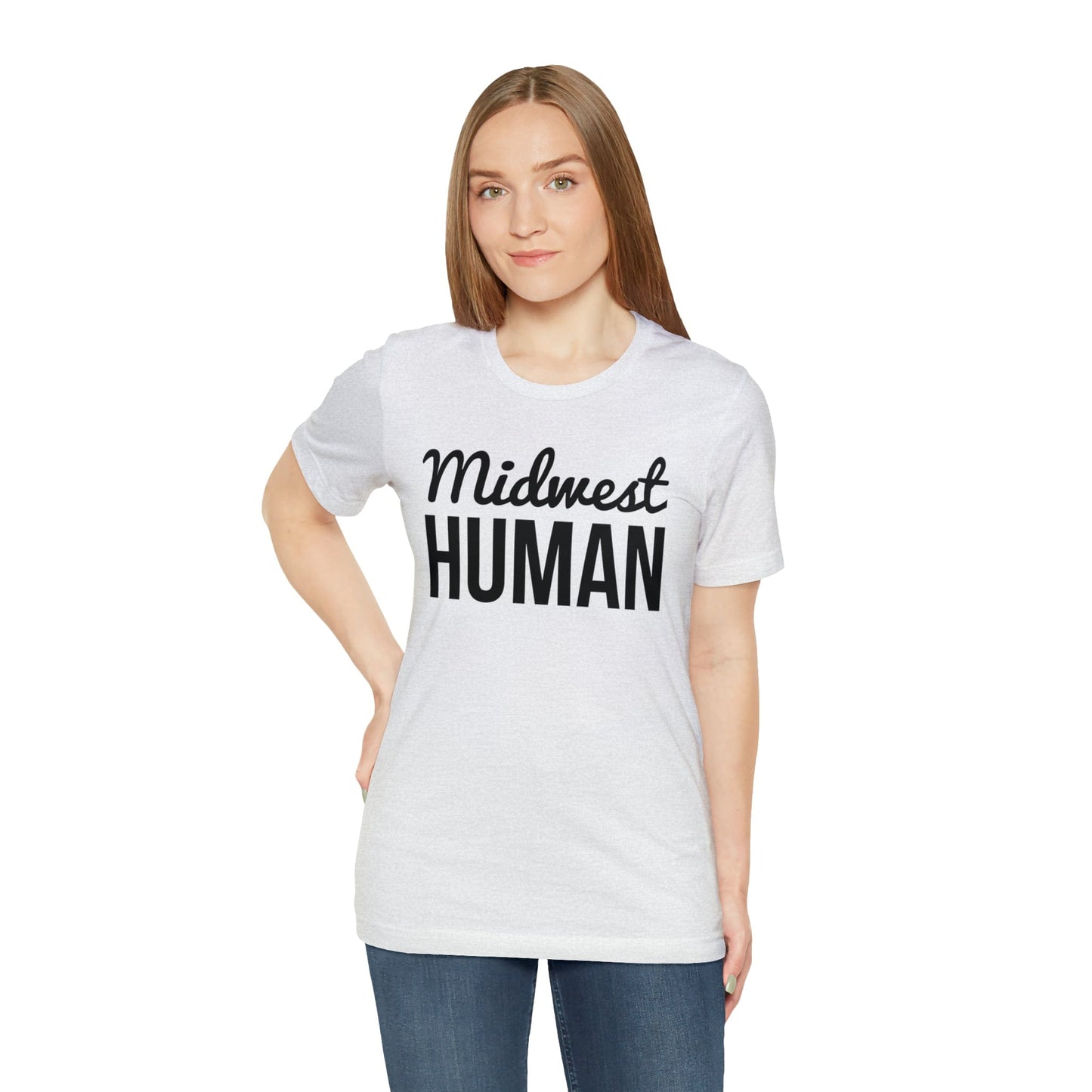 Printify T-Shirt Midwest Human Soft Jersey Short Sleeve Tee