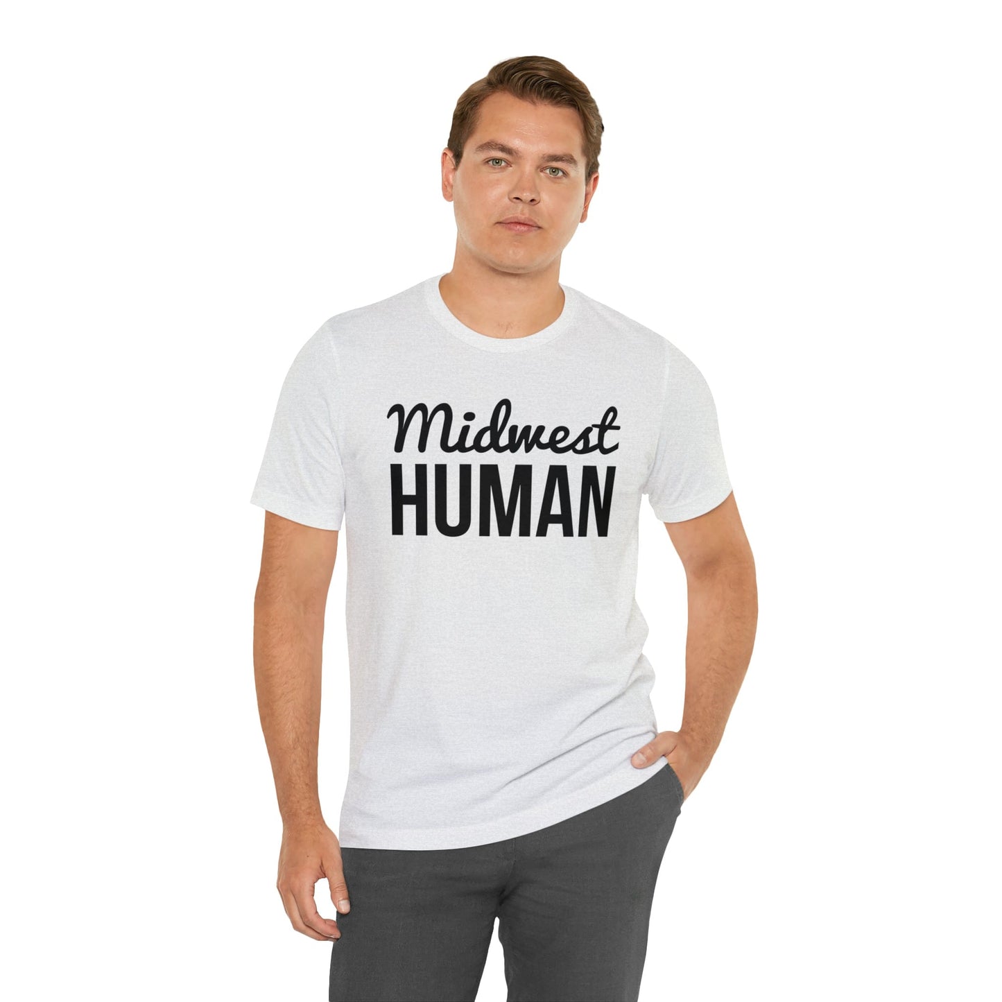 Printify T-Shirt Midwest Human Soft Jersey Short Sleeve Tee