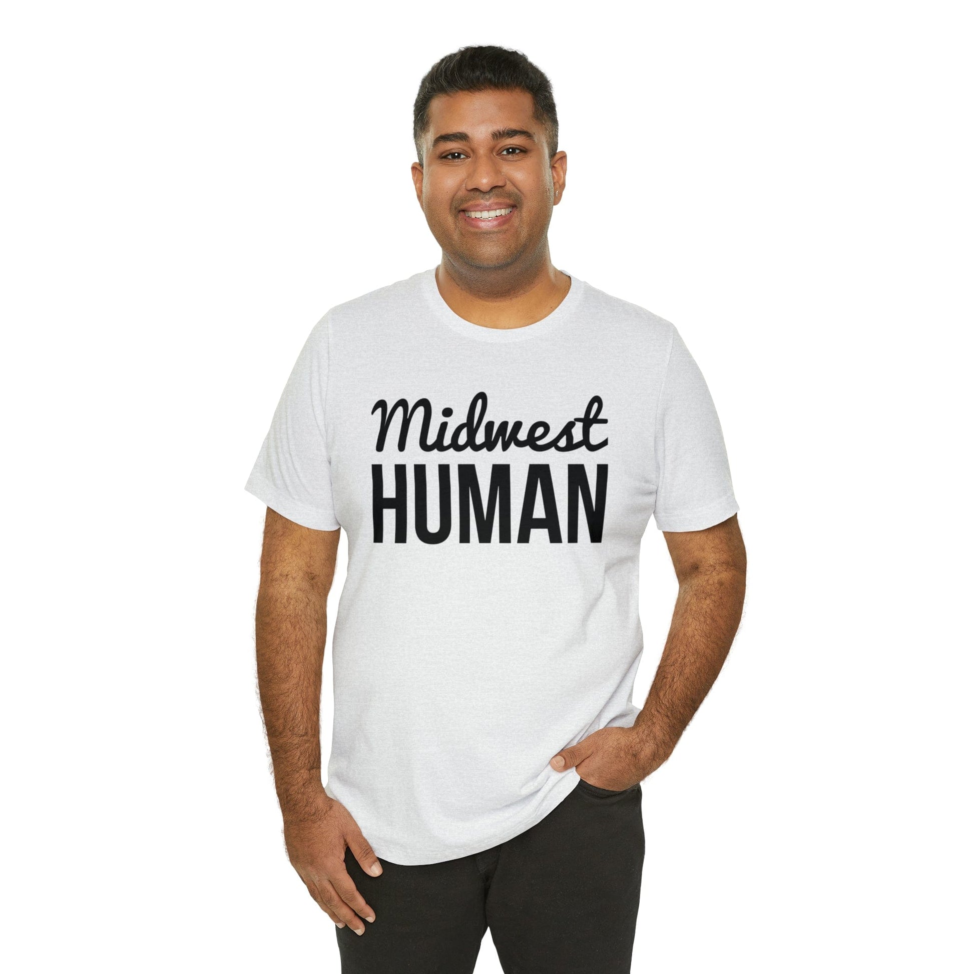 Printify T-Shirt Midwest Human Soft Jersey Short Sleeve Tee