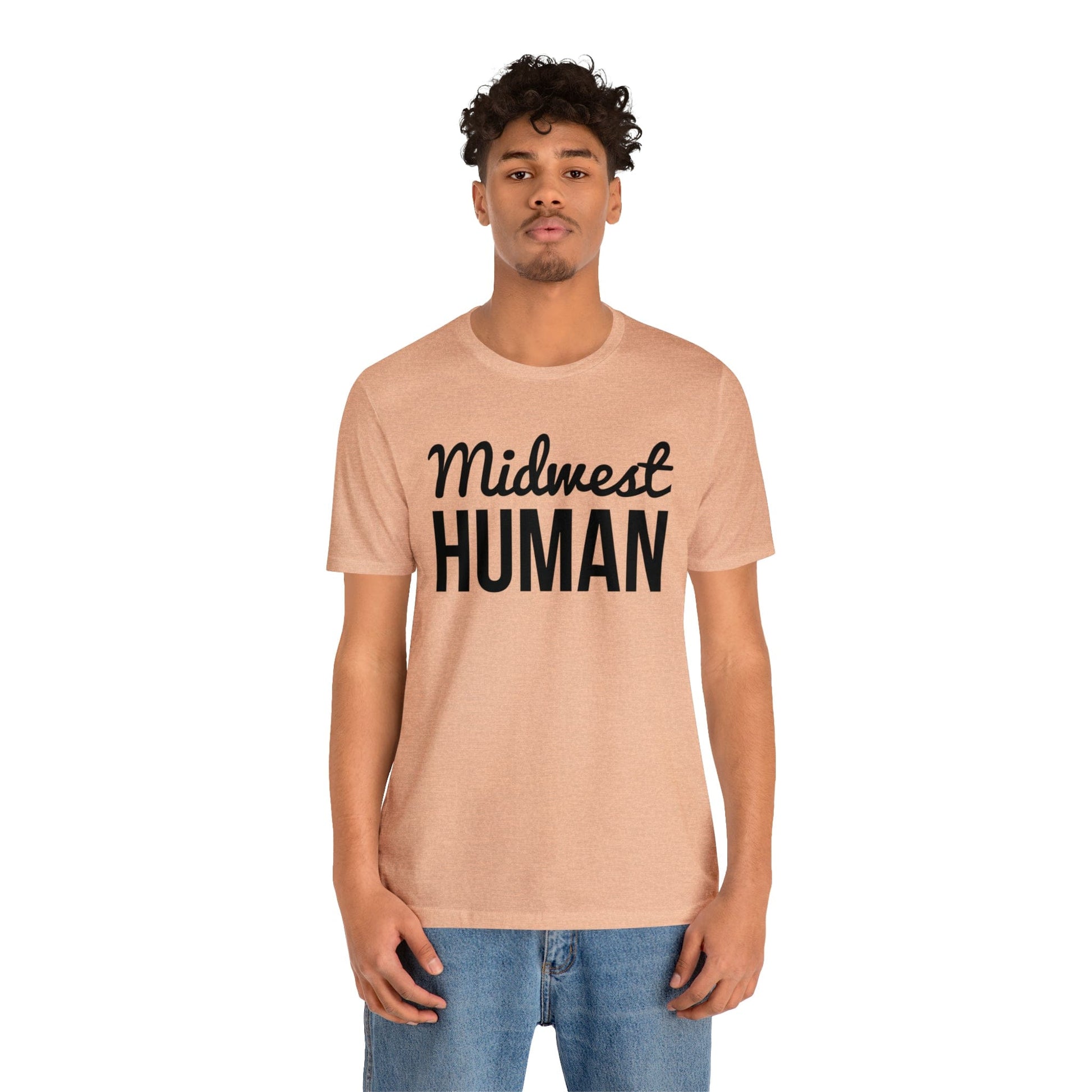 Printify T-Shirt Midwest Human Soft Jersey Short Sleeve Tee