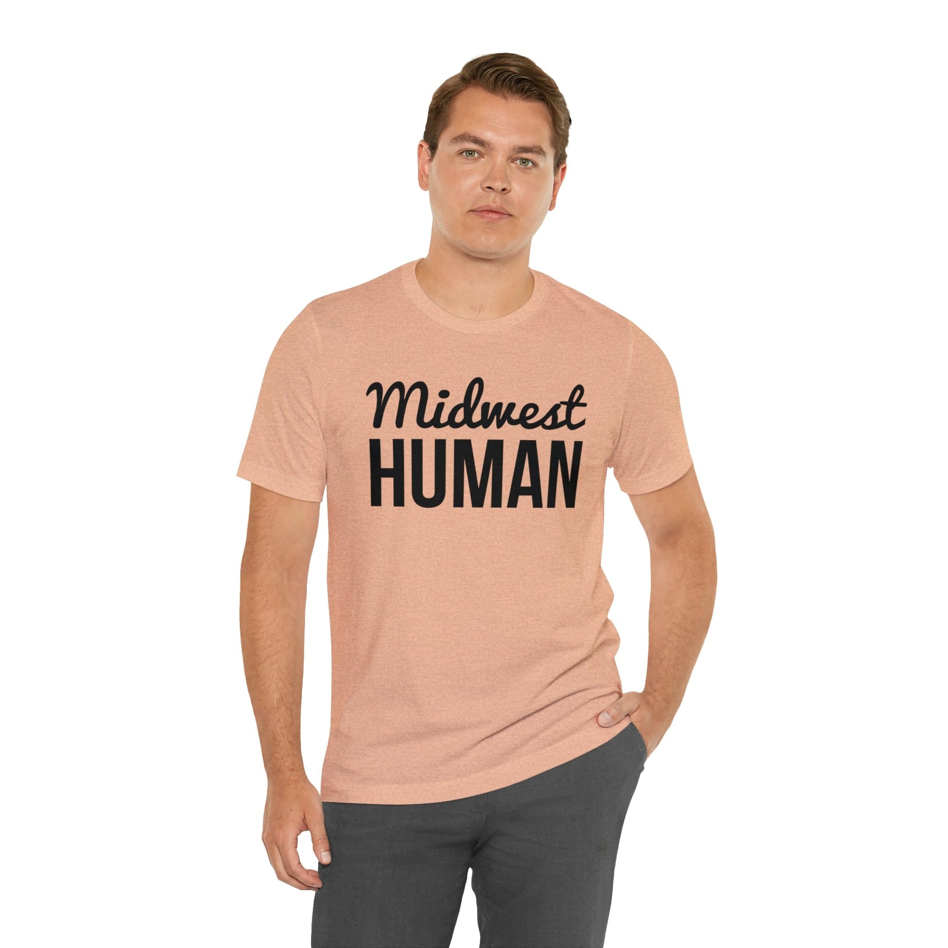 Printify T-Shirt Midwest Human Soft Jersey Short Sleeve Tee