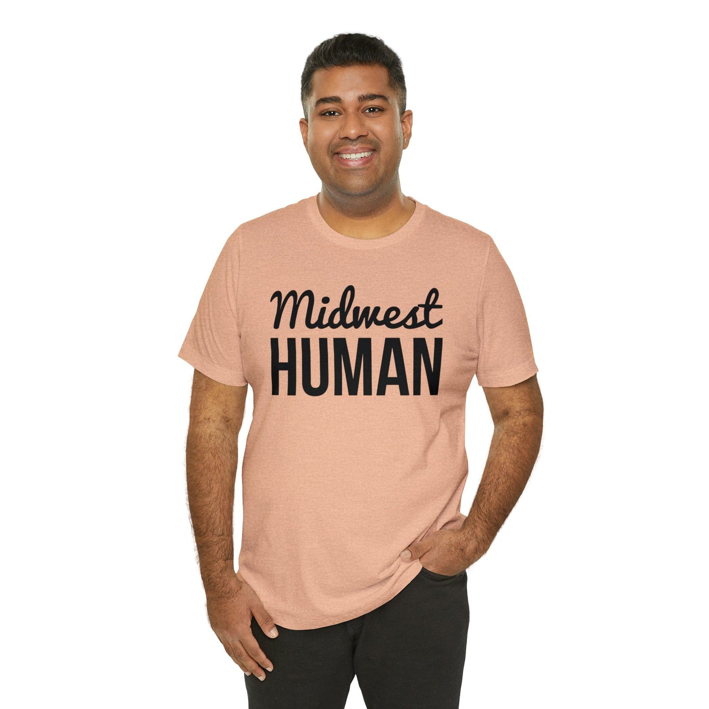 Printify T-Shirt Midwest Human Soft Jersey Short Sleeve Tee