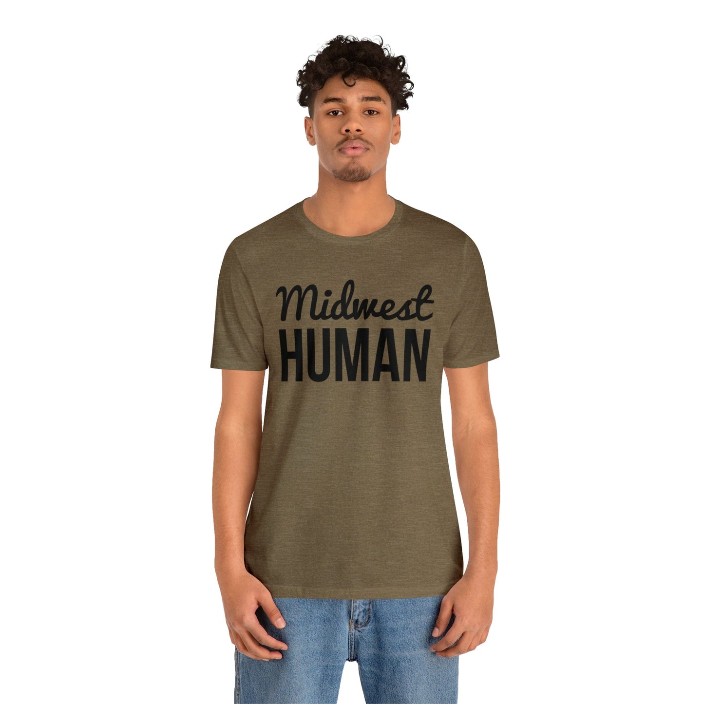 Printify T-Shirt Midwest Human Soft Jersey Short Sleeve Tee