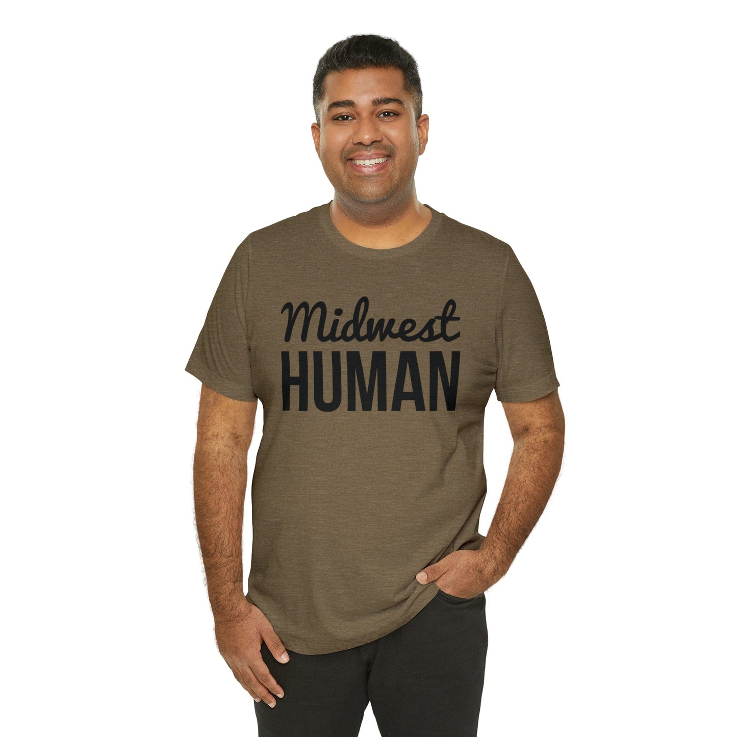 Printify T-Shirt Midwest Human Soft Jersey Short Sleeve Tee