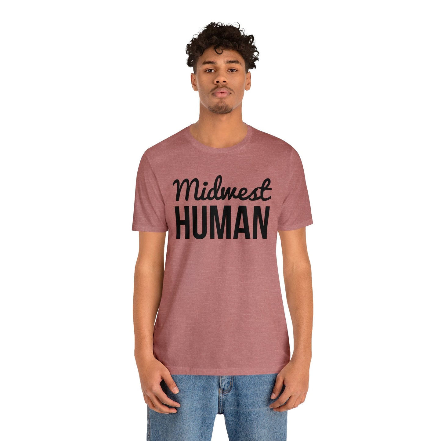 Printify T-Shirt Midwest Human Soft Jersey Short Sleeve Tee