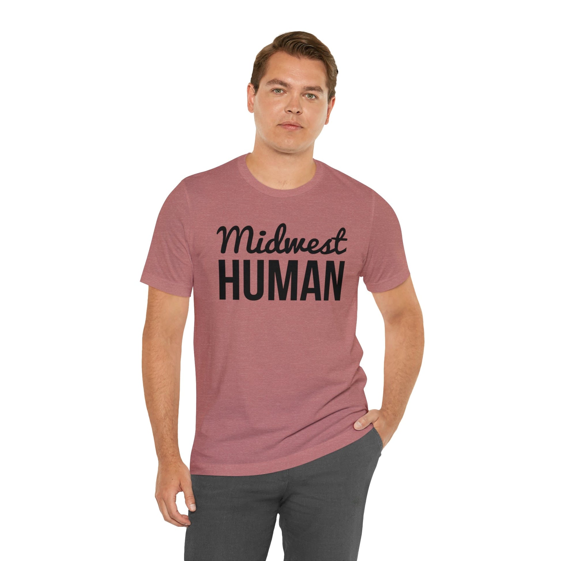 Printify T-Shirt Midwest Human Soft Jersey Short Sleeve Tee