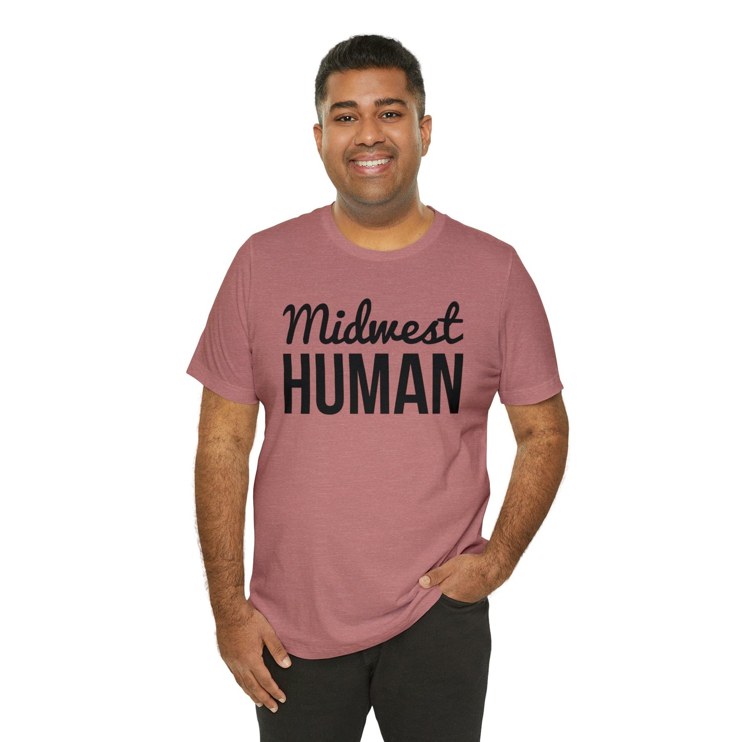 Printify T-Shirt Midwest Human Soft Jersey Short Sleeve Tee